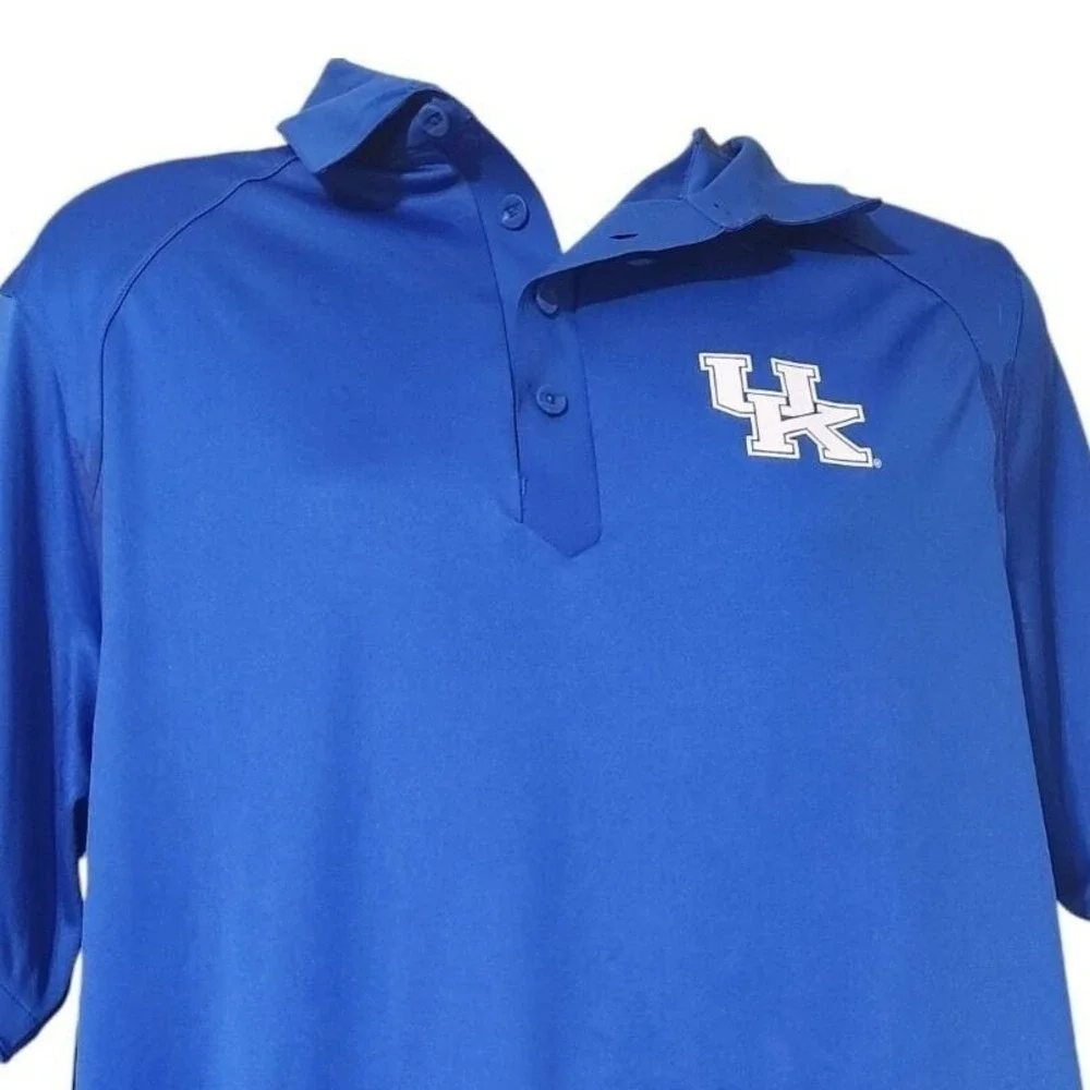 Nike Dri-FIT Kentucky Wildcats Polo Shirt Mens Large Royal Blue UK Logo NCAA‎